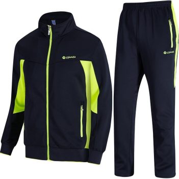 TBMPOY Conjunto de 2 peças de agasalho masculino para corrida, casual, atlético, aquecimento, zíper completo