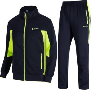 TBMPOY Conjunto de 2 peças de agasalho masculino para corrida, casual, atlético, aquecimento, zíper completo