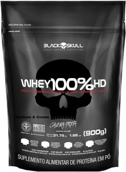 Whey 100% Hd – 900G Refil Cookies e Cream, Black Skull