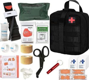 Kit de primeiros socorros de sobrevivência IFAK EMT Molle com kit de torniquete, kits de emergência ao ar livre bolsa de trauma para acampamento, barco, caça, caminhadas, casa, carro e aventuras