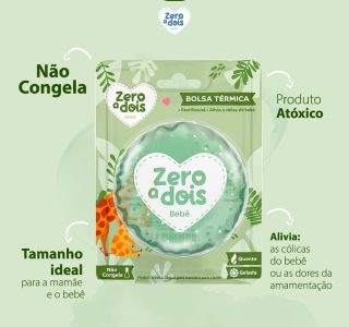 Zero a dois, Bolsa Térmica para Bebê, Alivia a cólica, Com blister, Verde