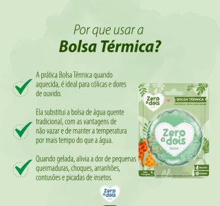 Zero a dois, Bolsa Térmica para Bebê, Alivia a cólica, Com blister, Verde