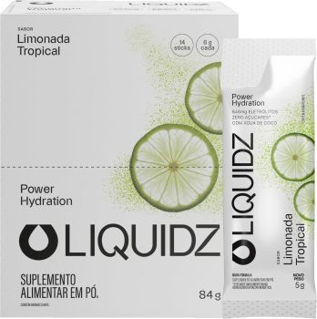 LIQUIDZ – Eletrólitos Sem Açúcares – Sabor Limonada Tropical – Kit 1 Caixa – 14 sachês
