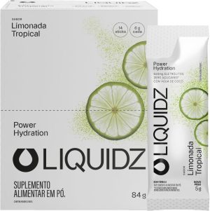 LIQUIDZ – Eletrólitos Sem Açúcares – Sabor Limonada Tropical – Kit 1 Caixa – 14 sachês