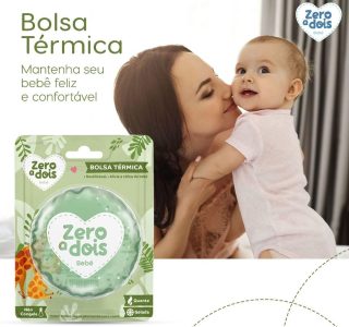 Zero a dois, Bolsa Térmica para Bebê, Alivia a cólica, Com blister, Verde