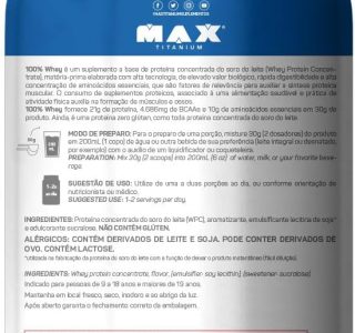 Max Titanium 100% Whey – 900G Baunilha –