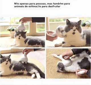 Massageador Elétrico de Couro Cabeludo com Quatro Silicone Macio Inteligente Alívio da Dor Liberação Miofascial – Relaxante, Recarregável e Terapêutico