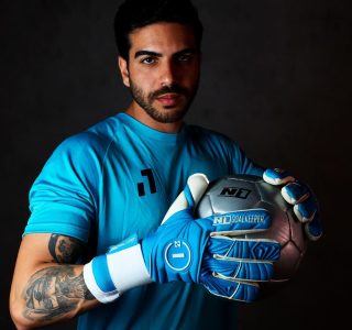 Luva de Goleiro Campo e Society Profissional N1 Sirius Cor:Blue, Tamanho:9