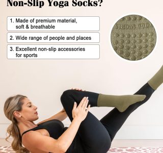 yeuG Meias antiderrapantes de pilates com aderência para mulheres, meias de aderência para ioga, balé, treino descalço, antiderrapante, meias atléticas