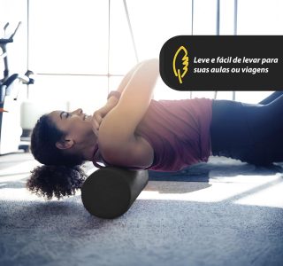 JustGoFit Rolo De Massagem 60Cm Preto Para Relaxamento Muscular E Fisioterapia Corpo Inteiro