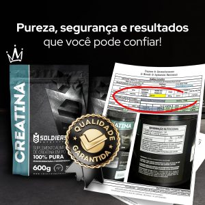 Creatina Monohidratada 600g – 100% Pura Importada – Soldiers Nutrition