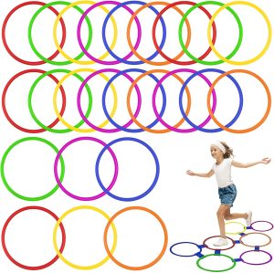 Pacote de 24/30/48/96 Anéis de agilidade de 38 cm Speed Training Hopscotch Rings Círculo Plástico Argolas de Agilidade Barreiras para Atleta Exercício Futebol Futebol Ginástica Jogos Prática Footwork