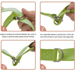 Cinto de Yoga Fita Strap – Faixa de Alongamento – Algodão 183cm Om Joy