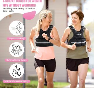 Colete feminino com peso ajustável de 2,7 a 5,4 kg, com 6 pesos de ferro, ótimo colete pesado com bolsos e tiras refletivas para corrida, caminhada, treino e treinamento de força