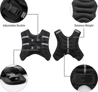 Colete pesado para homens e mulheres, 3,6 kg/5,4 kg/7,3 kg/9,1 kg, colete de peso com listras refletivas para treino, treinamento de força, corrida, fitness, construção muscular, perda de peso