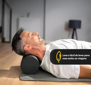 JustGoFit Rolo De Massagem Miofascial Preto 30cm – Alta Densidade Para Alívio Muscular E Exercícios De Reabilitação