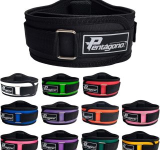 Cinturão Academia Tamanho Único Ajustável Pentágono New Sport, (Serve do PP ao GG), com Proteção Lombar e Fecho, Apoio Removível, Confortável e Seguro