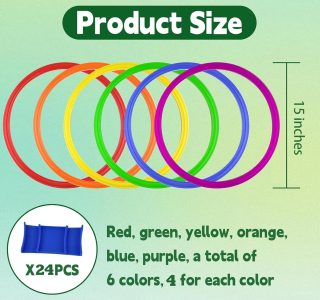Pacote de 24/30/48/96 Anéis de agilidade de 38 cm Speed Training Hopscotch Rings Círculo Plástico Argolas de Agilidade Barreiras para Atleta Exercício Futebol Futebol Ginástica Jogos Prática Footwork