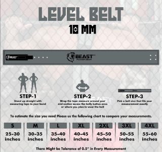 Beast Power Gear Cinto de levantamento de peso com fivela de alavanca de 10 mm, 13 mm de espessura e alça livre de 10 cm de largura – suporte avançado para levantamento de peso, levantamento de peso,