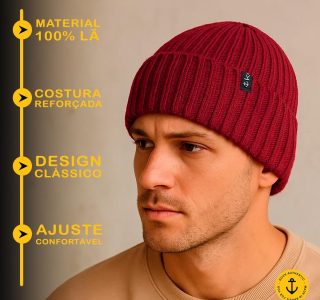 Touca de Lã Gorro de Frio Inverno Outono Modelo Americano Proteção Orelhas Quentinho Camada Dupla Costura Reforçada Vento Gelo Kouk Authentic