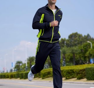 TBMPOY Conjunto de 2 peças de agasalho masculino para corrida, casual, atlético, aquecimento, zíper completo