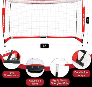 BaseGoal Gol De Futebol, Rede De Futebol, Gols De Futebol Para Quintal, Com Estrutura De Arco, Base De Metal Dobrável E Escada De Agilidade