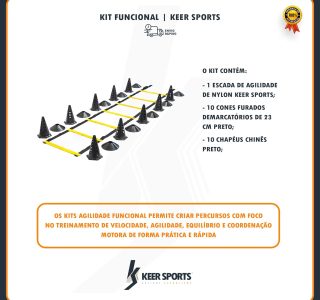 Kit Funcional 1 Escada 10 Cones Furados 10 Chapeus Pretos