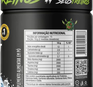 FTW Pré-Treino Diabo Verde em Pó com Cafeína, Aminoácidos Beta‑Alanina e Arginina para Treinos e Atividades Físicas – Pote 150 g (Sabor: Black Ice)