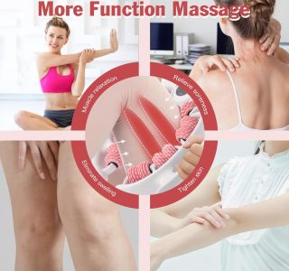 Ferramenta de massagem celulite massageador de drenagem linfática para coxas, pernas e nádegas, rolo anticelulite com alças destacáveis, ferramenta de massagem de fáscia para pele contornada e mais