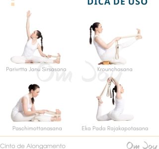 Cinto de Yoga Fita Strap – Faixa de Alongamento – Algodão 183cm Om Joy