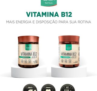 Nutrify – Vitamina B12 – Metilcobalamina 414% VD – Multivitamínico – Suplemento Alimentar para o Metabolismo Energético – Vegano e Livre de Aditivos Artificiais – 60 Cápsulas