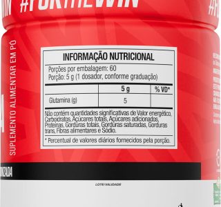 FTW Glutamina Micronizada Isolada 100% Pura com L-Glutamina Sem Aditivos, Suplemento Aminoácido para Dietas Específicas, Alta Solubilidade – Pote 300g