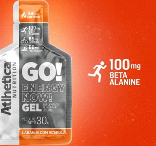 Atlhetica Nutrition GO ENERGY NOW GEL (10 sachês de 30g) Laranja com Acerola, Cor: Multicolorido.