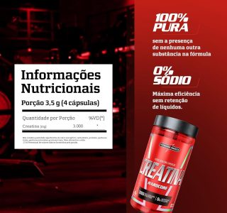 Integralmedica – Creatina em Cápsulas Hardcore – 100% Pura e Monohidratada – 120 Cápsulas