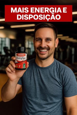 EnergSex Suplemento Energético Natural, 500mg, 60 Cápsulas, Origem 100% Natural, Com Maca Peruana e Saponinas