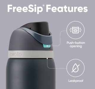 Garrafa térmica Owala FreeSip, com canudo, 1,18 L, Foggy Tide