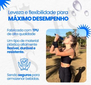 Garrafa Dobrável Soft Flash 500ml Squeeze Bico Anti Vazamento Corrida Bike Ciclismo Hidratação Reutilizável Livre de Bpa Para Todos Os Esportes Federal’s Store