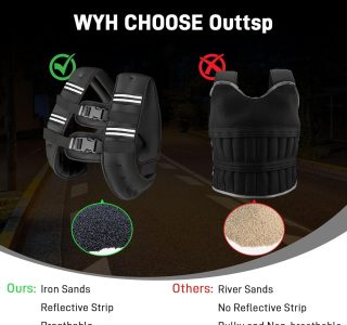 Colete pesado para homens e mulheres, 3,6 kg/5,4 kg/7,3 kg/9,1 kg, colete de peso com listras refletivas para treino, treinamento de força, corrida, fitness, construção muscular, perda de peso