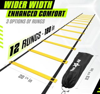 Yes4All Escada de agilidade – Equipamento de treinamento de velocidade ajustável e agilidade para todas as idades – Durável, portátil, vários conjuntos disponíveis