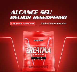 Integralmedica Creatina Hardcore – Pura Creatina Monohidratada em Pó – Suplemento para Ganho de Massa Muscular, Força e Resistência – Pouch 1kg