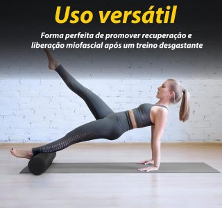 JustGoFit Rolo De Massagem 60Cm Preto Para Relaxamento Muscular E Fisioterapia Corpo Inteiro