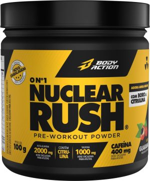 Pré Treino Nuclear Rush 100g Sabor Guaraná Bodyaction
