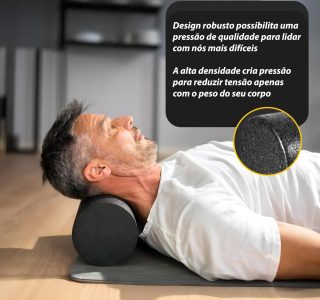 JustGoFit Rolo De Massagem 45Cm Preto Para Relaxamento Muscular E Fisioterapia Corpo Inteiro