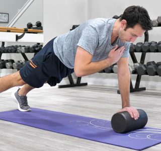 JustGoFit Rolo De Massagem Miofascial Preto 30cm – Alta Densidade Para Alívio Muscular E Exercícios De Reabilitação