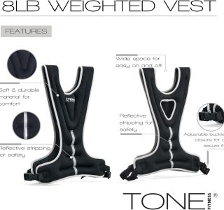 Tone Fitness Colete pesado | 3,6 kg ou 5,4 kg | Várias opções