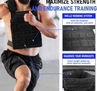 Miramrax Colete pesado para homens e mulheres, colete de peso ajustável, treinamento de força e resistência, exercícios físicos, corrida tática, academia