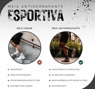 Kit Meia Antiderrapante Esportivas Tipo Proscks Unissex, Conforto, Estabilidade, Tamanho Único 35 a 44