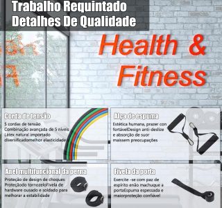 Zenkon Kit Elastico para Exercicio Musculação, Elastico para Treino, Kit Elástico Extensor 11 Peças – Exercício Funcional e Treino, Elástico Academia para Treino em Qualquer Hora