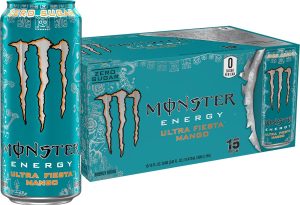 Monster Energy Ultra Fiesta Mango, Bebida energética sem açúcar, 473 ml (pacote com 15)