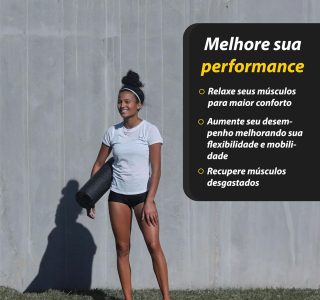 JustGoFit Rolo De Massagem 60Cm Preto Para Relaxamento Muscular E Fisioterapia Corpo Inteiro